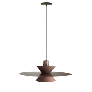 PENDENTE SATURNO PARA 1 LAMPADA E27 GOLD RUBY FOSCO COM HASTE - TY ILUMINACAO