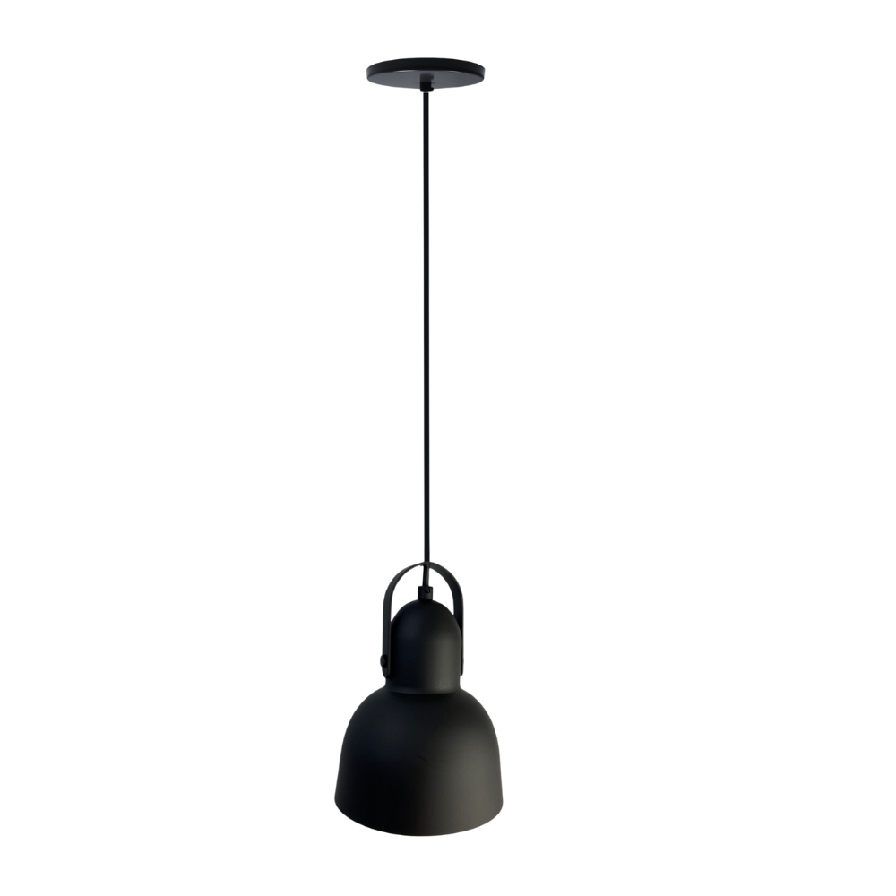 PENDENTE SPEN PARA 1 LAMPADA E27 PEQUENO PRETO - TY ILUMINACAO
