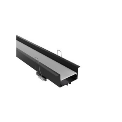 PERFIL EMBUTIR 50MM PRETO DIFUSOR BRANCO 50X34MM COM 3 METROS - LUMINATTI