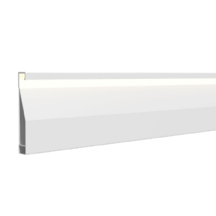 PERFIL SOBREPOR RODAPE 17,7MM BRANCO 2 METROS - LUMINATTI