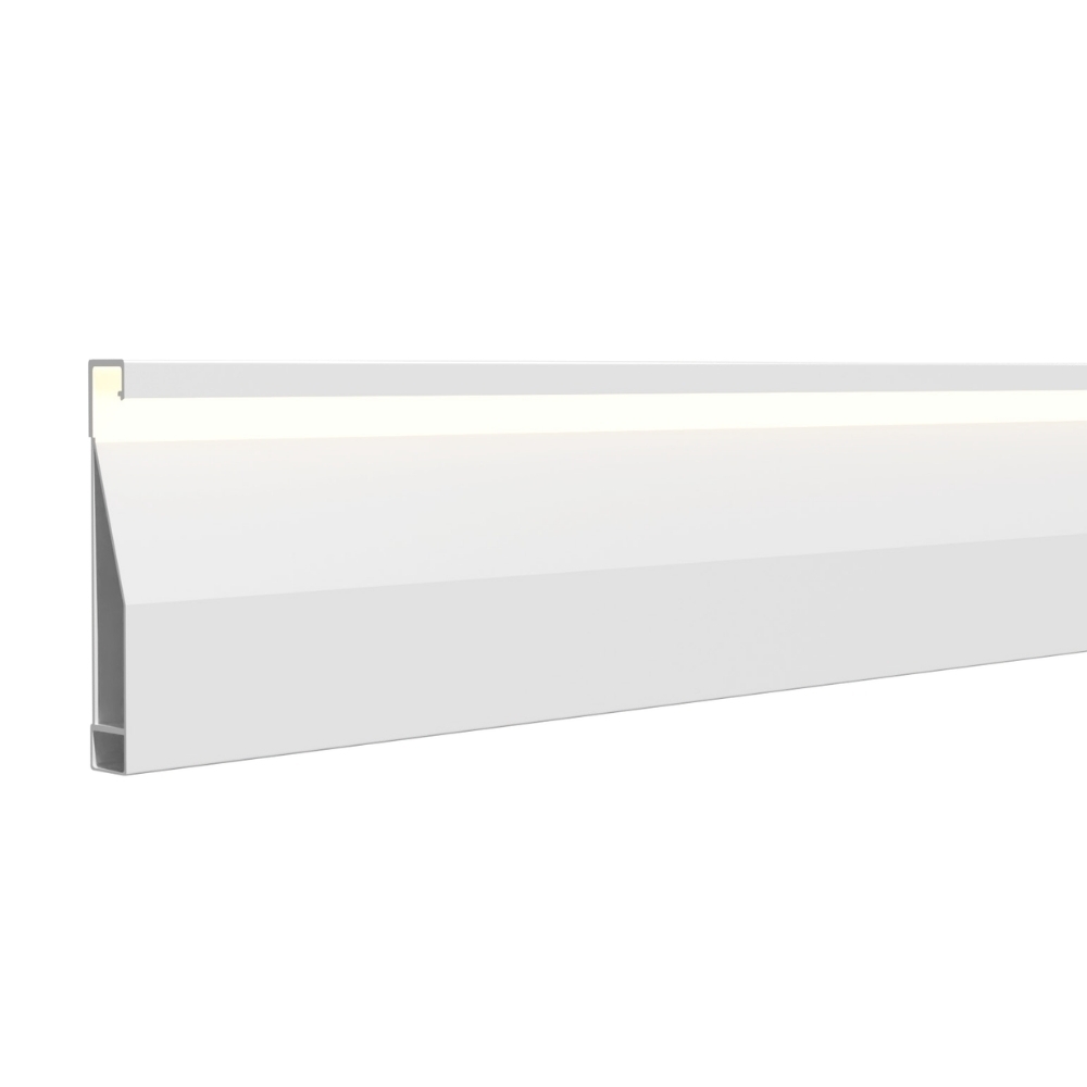 PERFIL SOBREPOR RODAPE 17,7MM BRANCO 3 METROS - LUMINATTI