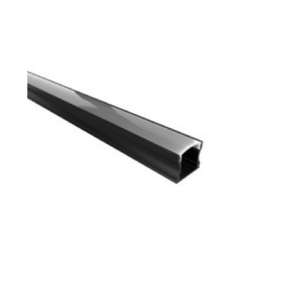 PERFIL SOBREPOR 12MM PRETO DIFUSOR BRANCO 12X15MM 3 METROS - LUMINATTI
