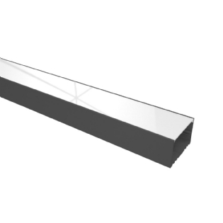 PERFIL SOBREPOR 30MM PRETO DIFUSOR BRANCO LIGHT 1 METRO - LUMINATTI