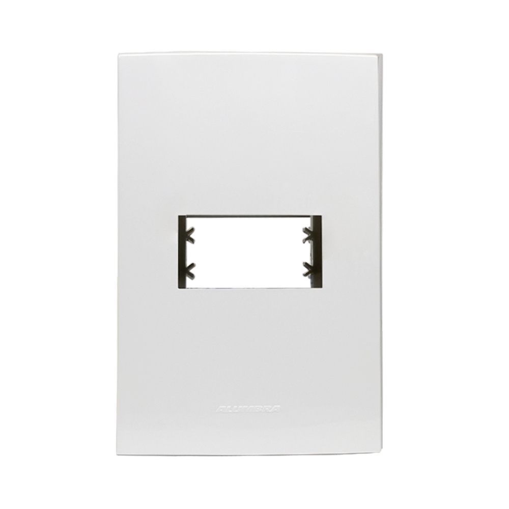PLACA 4X2 PARA 1 POSTO COM SUPORTE BRANCO INOVA PRO - ALUMBRA