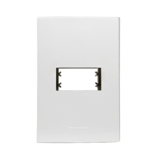 PLACA 4X2 PARA 1 POSTO COM SUPORTE BRANCO INOVA PRO - ALUMBRA