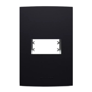 PLACA 4X2 PARA 1 POSTO COM SUPORTE PRETO FOSCO CLASS - ALUMBRA INOVA PRO