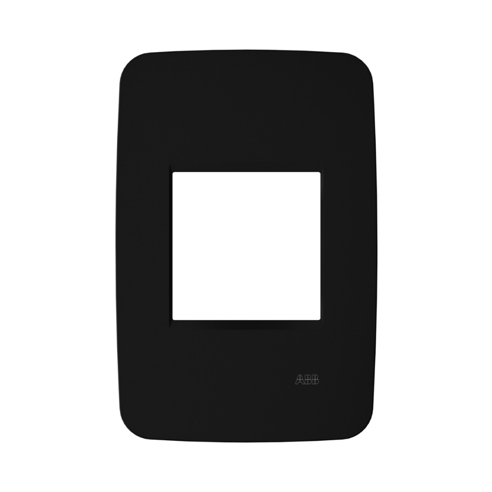 PLACA 4X2 PARA 2 POSTOS PRETO COM SUPORTE ORIGEN - ABB