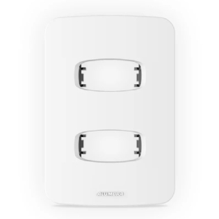 PLACA 4X2 PARA 2 POSTOS SEPARADOS COM SUPORTE BRANCO GRACIA MAXX - ALUMBRA