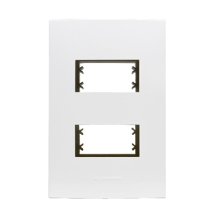 PLACA 4X2 PARA 2 POSTOS SEPARADOS COM SUPORTE BRANCO INOVA PRO - ALUMBRA