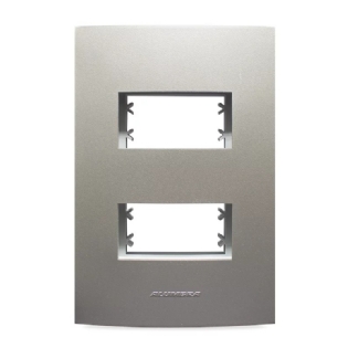 PLACA 4X2 PARA 2 POSTOS SEPARADOS COM SUPORTE CLASS TITANIUM INOVA PRO - ALUMBRA
