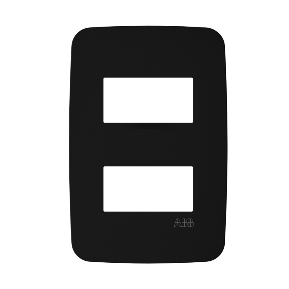 PLACA 4X2 PARA 2 POSTOS SEPARADOS PRETO COM SUPORTE ORIGEN - ABB