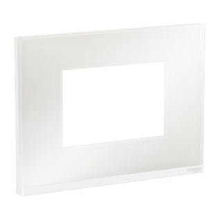 PLACA 4X2 PARA 3 POSTOS BRANCO WHITE GLASS H COM SUPORTE CLASS - SCHNEIDER