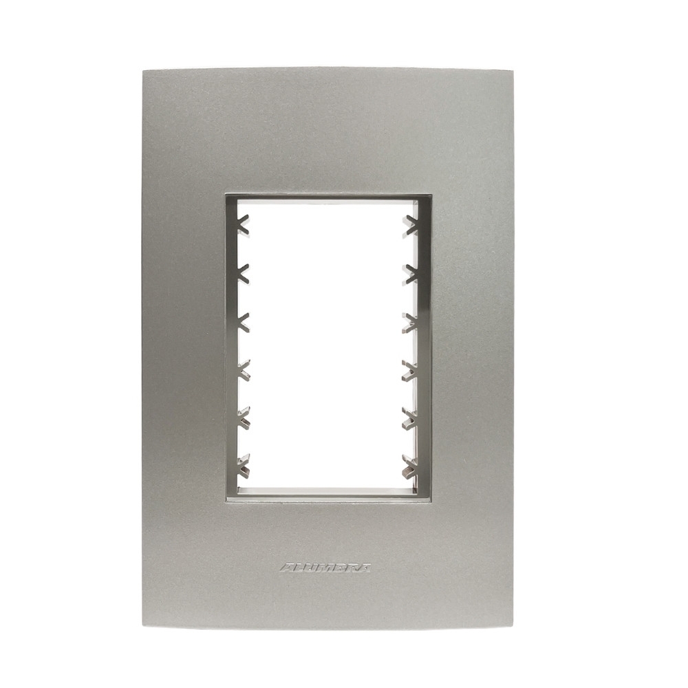 PLACA 4X2 PARA 3 POSTOS JUNTOS COM SUPORTE CLASS TITANIUM INOVA PRO - ALUMBRA