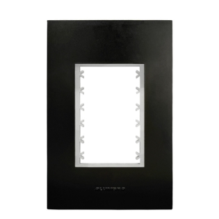 PLACA 4X2 PARA 3 POSTOS JUNTOS COM SUPORTE PRETO FOSCO INOVA PRO - ALUMBRA