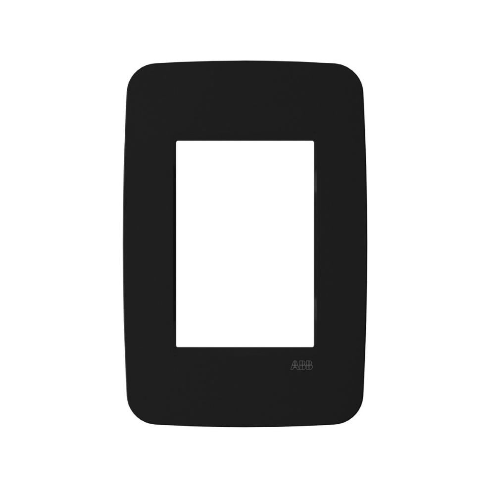 PLACA 4X2 PARA 3 POSTOS PRETO COM SUPORTE ORIGEN - ABB