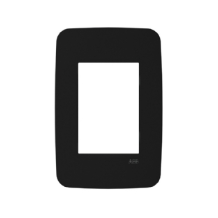 PLACA 4X2 PARA 3 POSTOS PRETO COM SUPORTE ORIGEN - ABB