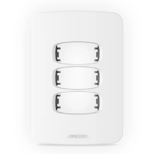 PLACA 4X2 PARA 3 POSTOS SEPARADOS COM SUPORTE BRANCO GRACIA MAXX - ALUMBRA