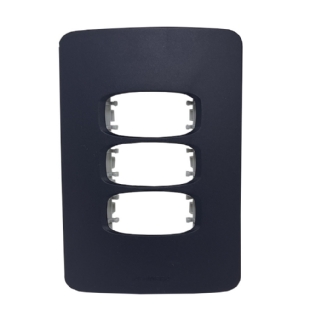 PLACA 4X2 PARA 3 POSTOS SEPARADOS COM SUPORTE PRETO GRACIA MAXX - ALUMBRA