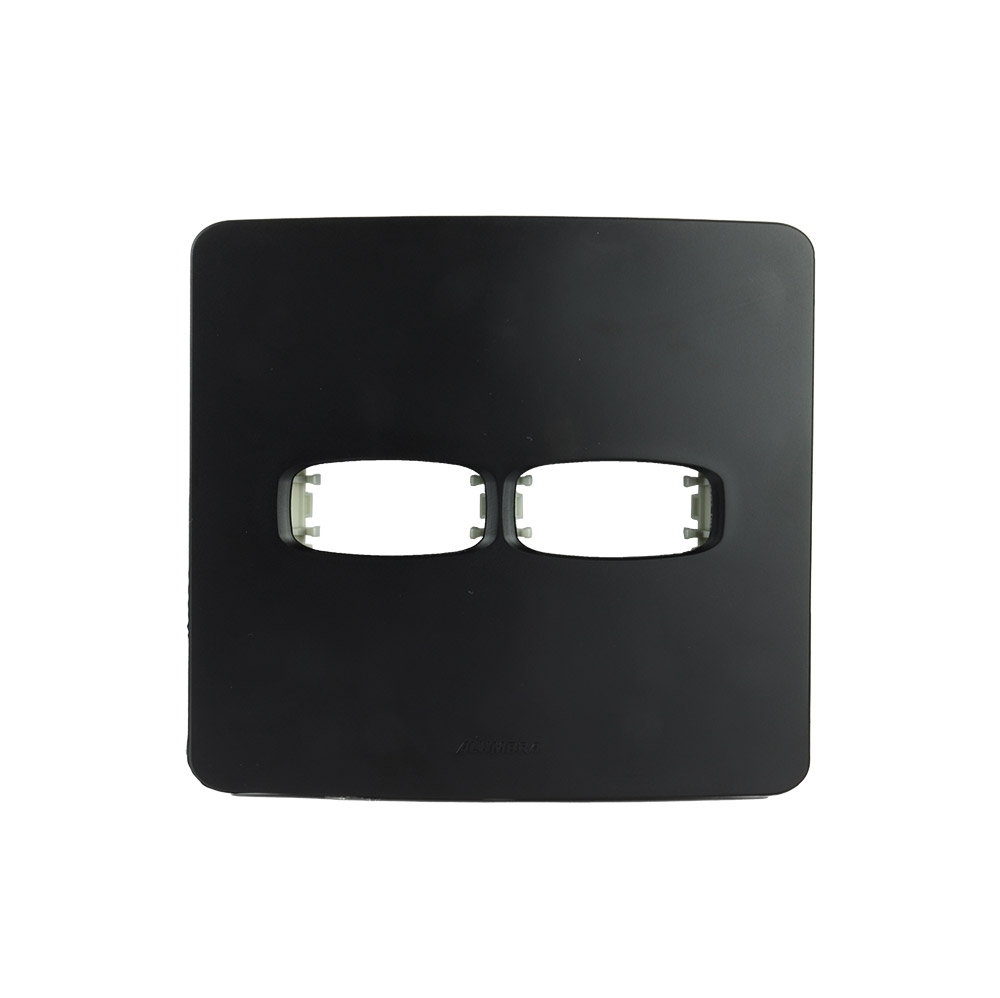 PLACA 4X4 PARA 2 POSTOS COM SUPORTE PRETO GRACIA MAXX - ALUMBRA