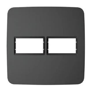 PLACA 4X4 PARA 2 POSTOS SEPARADOS PRETO COM SUPORTE ORIGEN - ABB