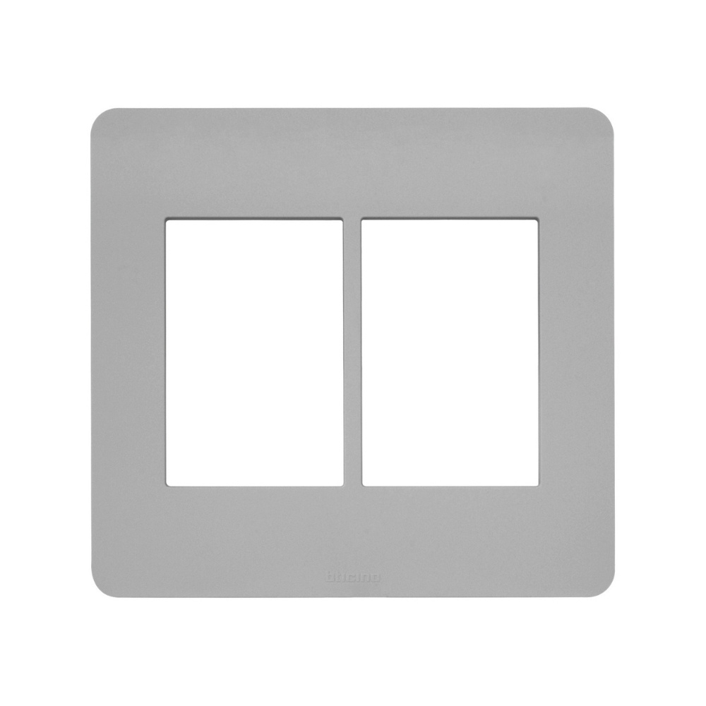 PLACA 4X4 PARA 3+3 POSTOS CINZA SEM SUPORTE MATIXGO - BTICINO