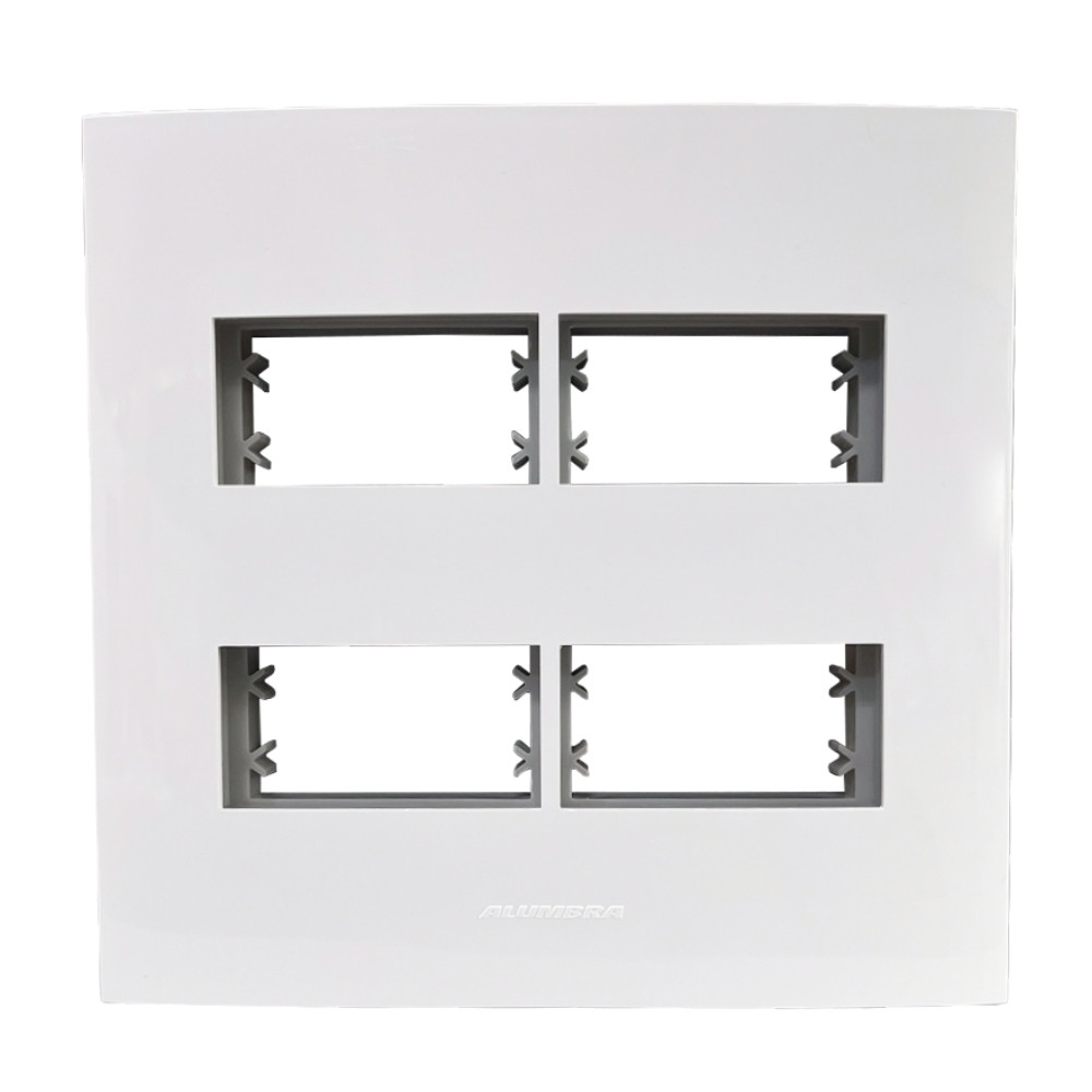 PLACA 4X4 PARA 4 POSTOS SEPARADOS COM SUPORTE BRANCO INOVA PRO - ALUMBRA
