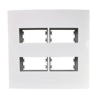 PLACA 4X4 PARA 4 POSTOS SEPARADOS COM SUPORTE BRANCO INOVA PRO - ALUMBRA
