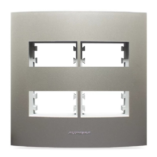PLACA 4X4 PARA 4 POSTOS SEPARADOS COM SUPORTE CLASS TITANIUM INOVA PRO - ALUMBRA