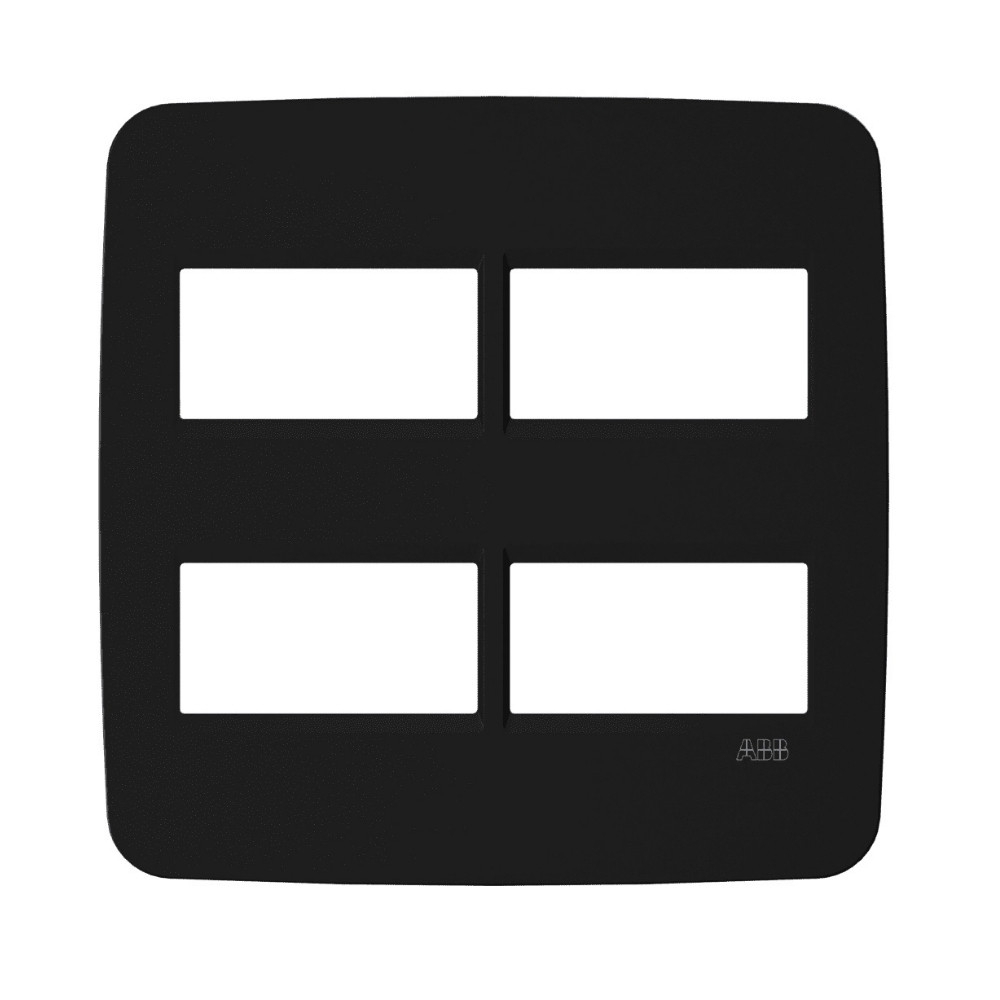 PLACA 4X4 PARA 4 POSTOS SEPARADOS PRETO COM SUPORTE ORIGEN - ABB