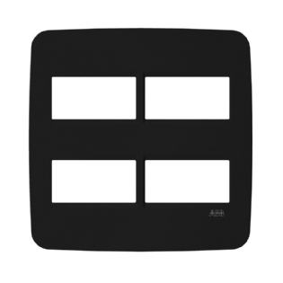 PLACA 4X4 PARA 4 POSTOS SEPARADOS PRETO COM SUPORTE ORIGEN - ABB