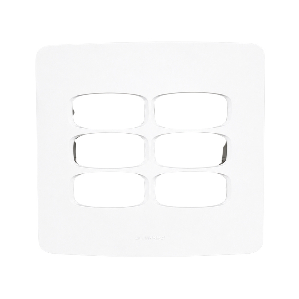PLACA 4X4 PARA 6 POSTOS SEPARADOS COM SUPORTE BRANCO GRACIA MAXX - ALUMBRA
