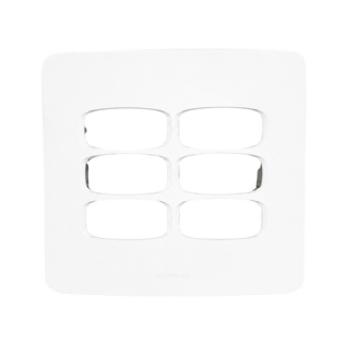 PLACA 4X4 PARA 6 POSTOS SEPARADOS COM SUPORTE BRANCO GRACIA MAXX - ALUMBRA