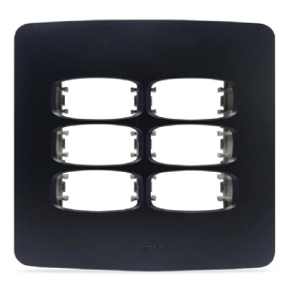 PLACA 4X4 PARA 6 POSTOS SEPARADOS COM SUPORTE PRETO GRACIA MAXX - ALUMBRA