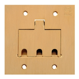 PLACA 4X4 PARA PISO 3 POSTOS RJ LATAO - OLIVO