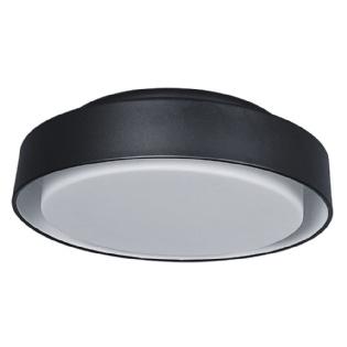 PLAFON DUBAI SOBREPOR PARA 3 LAMPADAS E27 PRETO E BRANCO REDONDO 36CM - MADRILUX