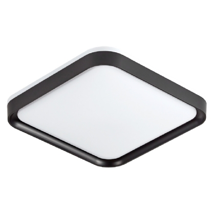 PLAFON LED TORONTO 36W AJUSTAVEL 3000K 4000K 6000K 2650LM PRETO 40CM QUADRADO - HEVVY