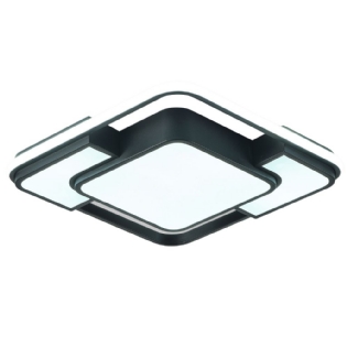 PLAFON LED 54W LUZ AMARELA/NEUTRA/BRANCA 4320LM PRETO QUADRADO - HEVVY