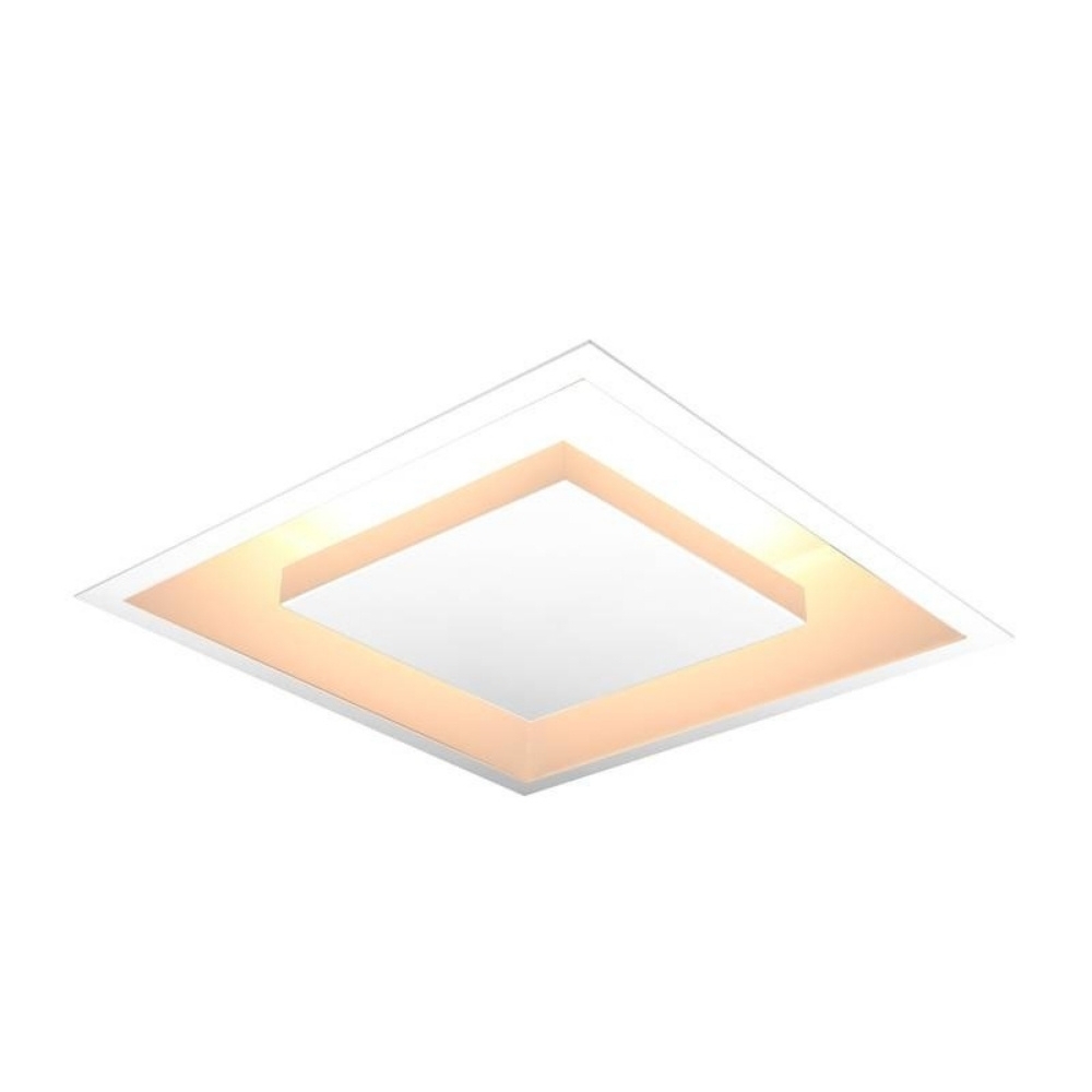 PLAFON LED CAVITY EMBUTIR 36W BIVOLT LUZ AMARELA 3000K BRANCO 50X50