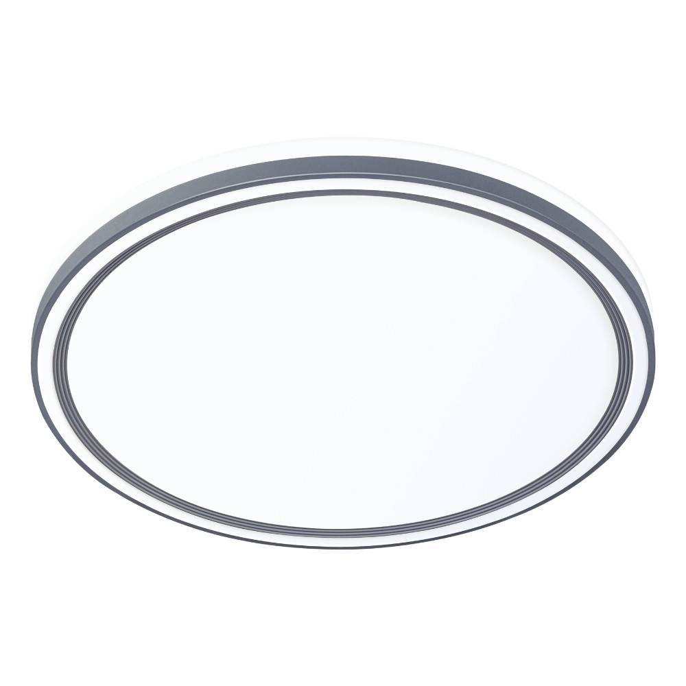 PLAFON LED GENOVA 20W 3000K/4000K/6000K CINZA 30CM REDONDO- HEVVY