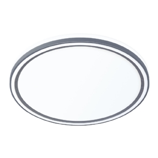 PLAFON LED GENOVA 37W 3000K/4000K/6000K CINZA 37CM REDONDO - HEVVY