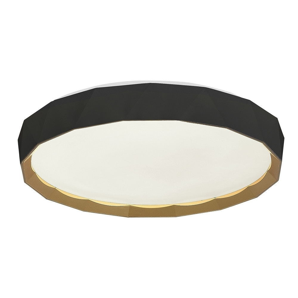 PLAFON LED GLORIA 48W AMARELA/NEUTRA/BRANCO 3840LM 48CM PRETO REDONDO - BLUMENAU