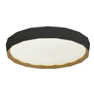 PLAFON LED GLORIA 48W AMARELA/NEUTRA/BRANCO 3840LM 48CM PRETO REDONDO - BLUMENAU