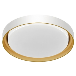 PLAFON LED SIENA 30W 3000K 4000K 6000K 2300LM D41CM BRANCO E GOLD - HEVVY