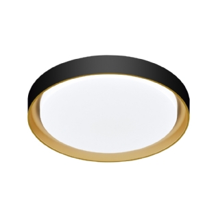 PLAFON LED SIENA 30W 3000K 4000K 6000K 2300LM D41CM PRETO DOURADO - HEVVY