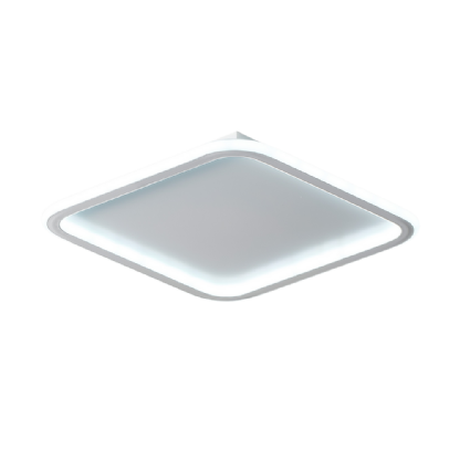 PLAFON LED SLIN 60W LUZ AMARELA/NEUTRA/BRANCO ACRILICO BRANCO QUADRADO - HEVVY
