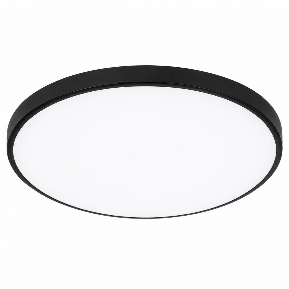 PLAFON LED VERONA 20W 3000K 4000K 6000K PRETO 26CM REDONDO - HEVVY