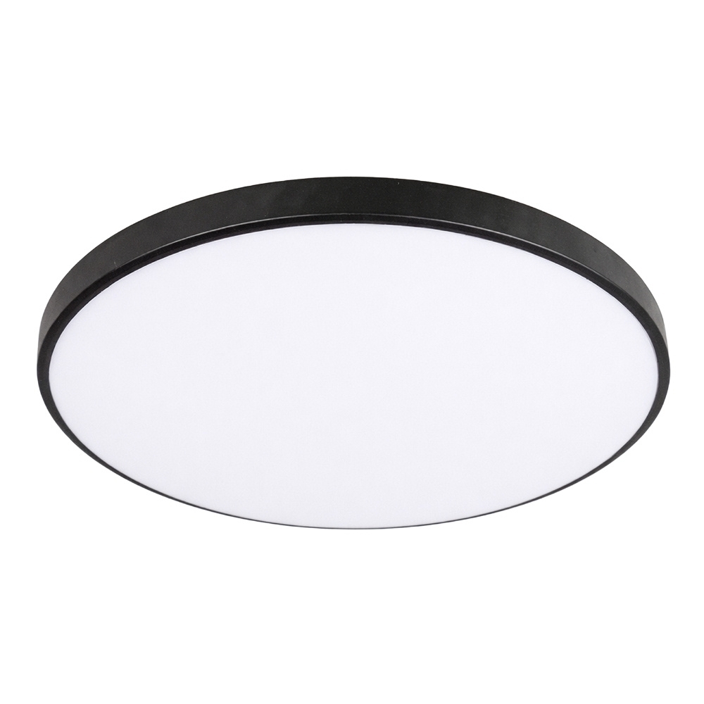 PLAFON LED VERONA 31W 3000K 4000K 6000K PRETO 37CM REDONDO - HEVVY