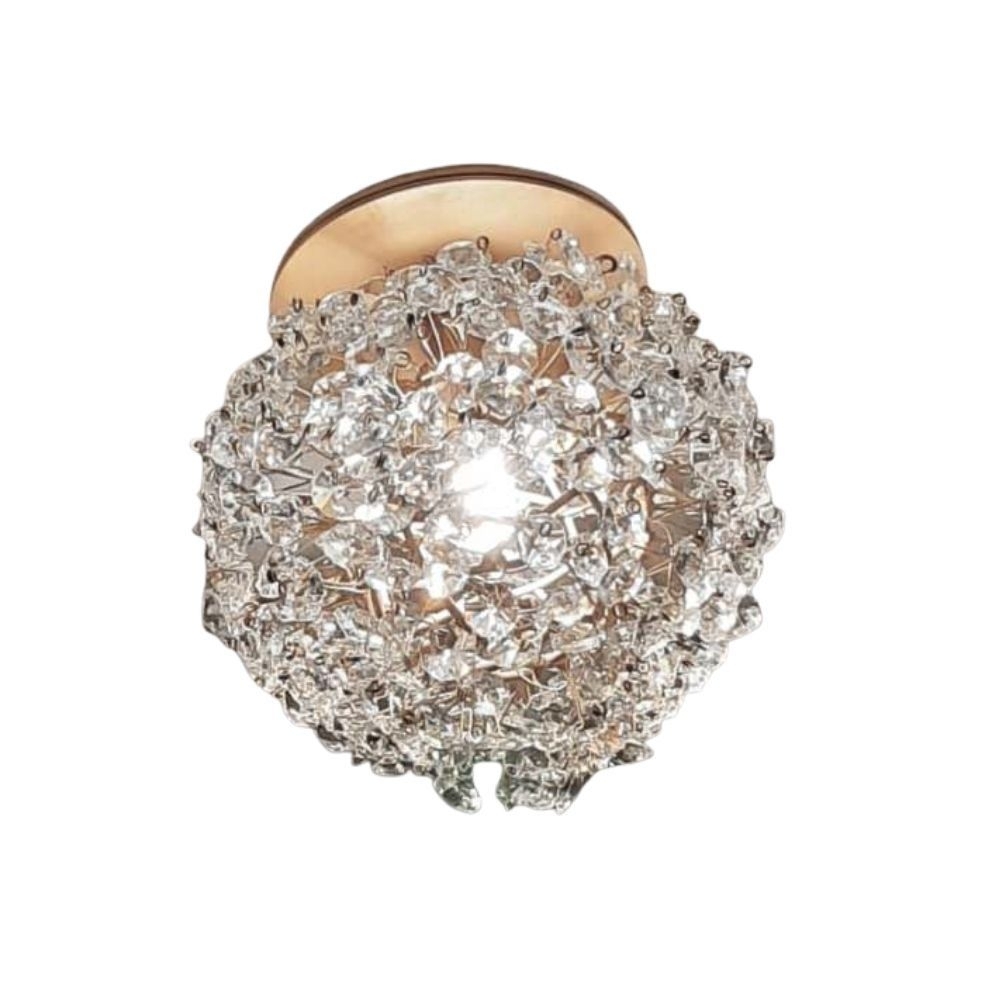 PLAFON PARA 1 LAMPADA G9 CRISTAL IRIS 17X15CM REDONDO - LAMPLUZ