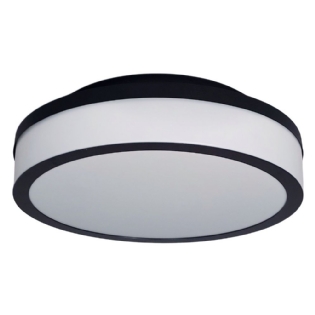 PLAFON SANTORINI SOBREPOR PARA 3 LAMPADAS E27 PRETO REDONDO 36CM - MADRILUX