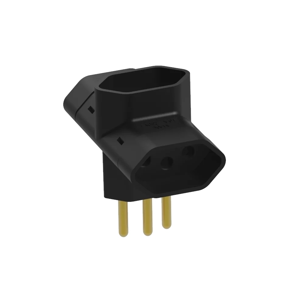 PLUG BENJAMIN 3 SAIDAS 2 POLOS + TERRA 10A 250V PRETO - SOPRANO